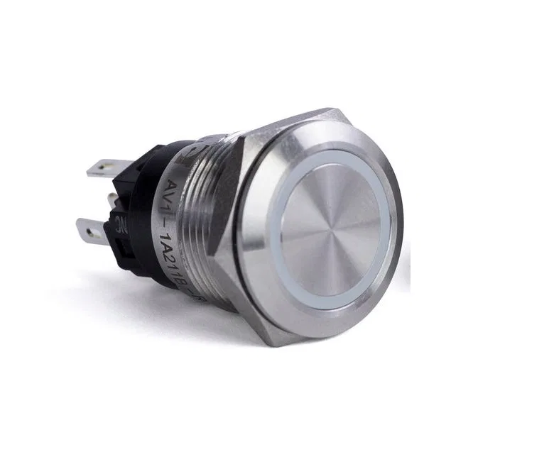 AV10030B – SIERRAMARINE Push Button Switch, Momentary On/ Off Switch 10 Amp 12 Volt DC Blue Stainless Steel
